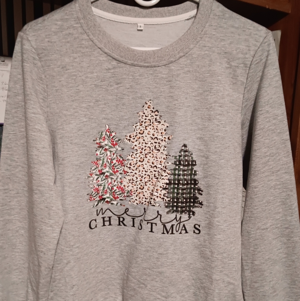 Gray Merry Christmas Sweatshirt